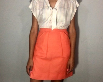 1970s pastel plaid top