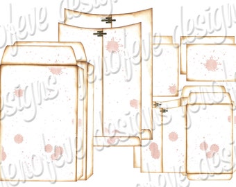 6x9 Printable Envelope Album Splats & Plain Templates