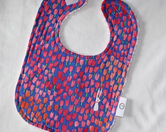 Blue Tulip Tangle Chenille Bib