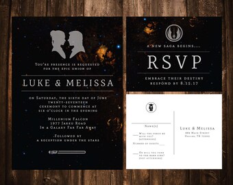 Star Wars Wedding Invitations; Printable OR set of 25