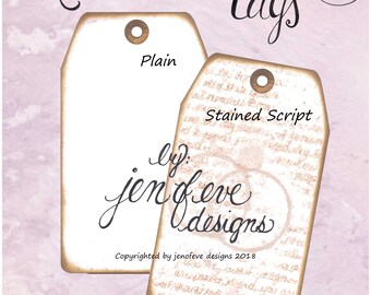 Build ~A~ Bellishment Remnants ~ Tags in Stained Script & Plain