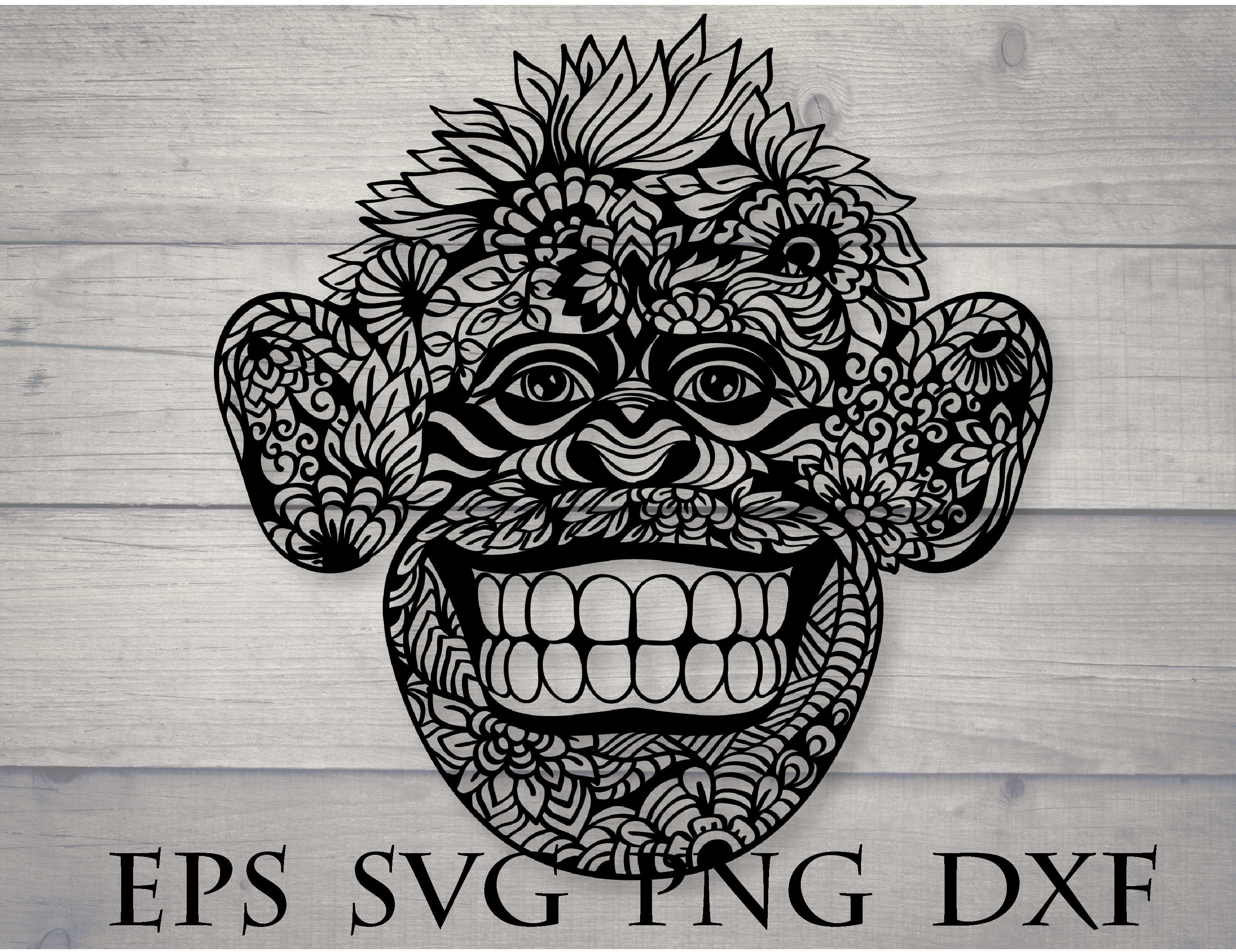 Download Monkey mandala svg / monkey zentangle svg / mandala monkey svg