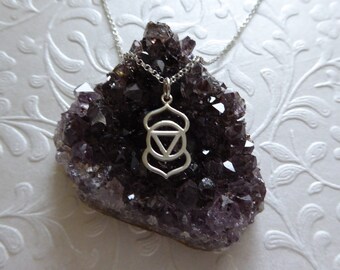Third Eye Chakra Necklace ~ Sterling Silver Charm Pendant ~ Sixth Chakra Pendant