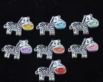Set of 5 wooden Zebra buttons
