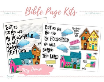Printable Bible Journaling Page Kit - "My House" - Complete kit for Bible Pages or Journals. Fits all Journaling Bibles.