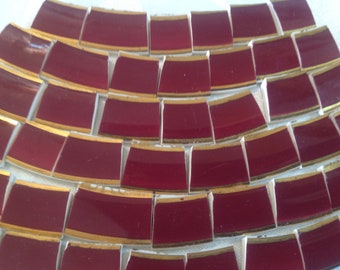 Broken China mosaic tiles~~Handcut Tile~~~ REGAL RASPBERRY