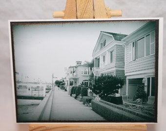 ACEO, ATC, Artist Trading Card, Balboa Island, black and white photography