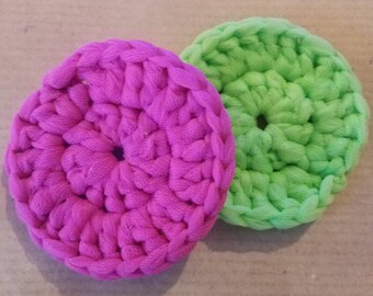 Nylon Pot Scrubbers (Bright pink/lime green)