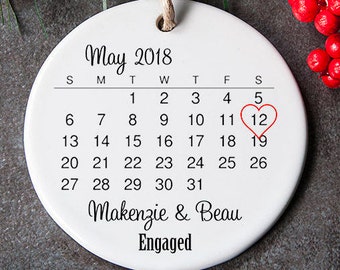 Personalized Engagement Ornament, Newly Engaged Ornament, Engagement Gift For Couple, Wedding Shower Gift, First Christmas Engaged