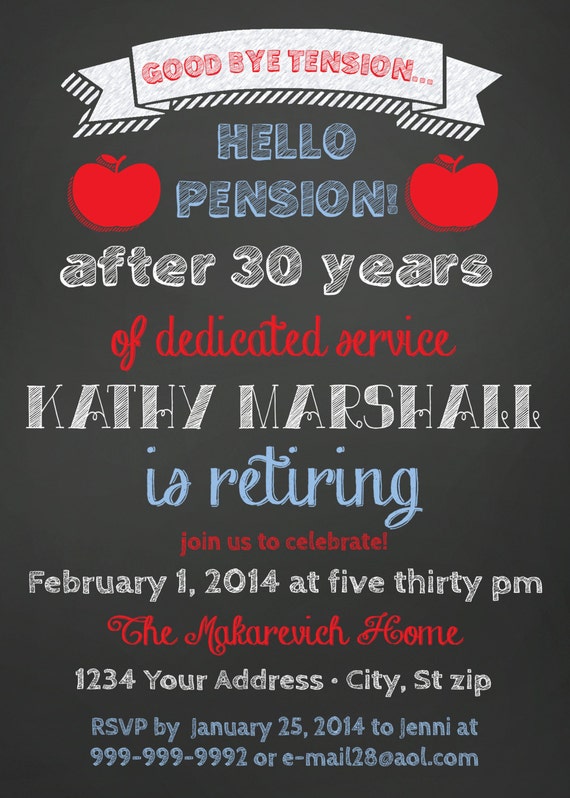 Retirement Party Invitations Templates Teacher 8