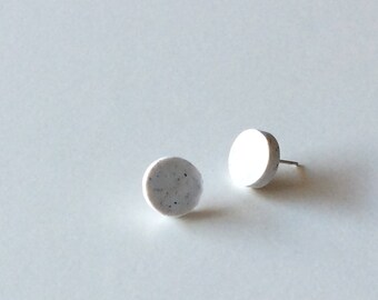 White Granite polymer clay studs