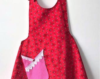Apron, Women's Apron, Retro Style Apron, Reversible Apron