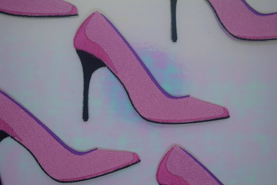 Pink Stiletto Iron on Patch