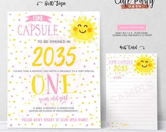 INSTANT DOWNLOAD - You are my sunshine Time Capsule First Birthday You are my sunshine Time Capsule Party decorations Sunshine Birthday