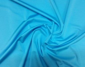 Turquoise - Plain Lycra Spandex Stretch Fabric Material - 150cm (59") wide per metre / half
