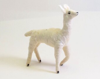 Vintage Inspired Spun Cotton Llama Ornament/Figure (MADE TO ORDER)