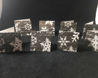 Snowflake Mini Card set of 8 Blank 2" Cards