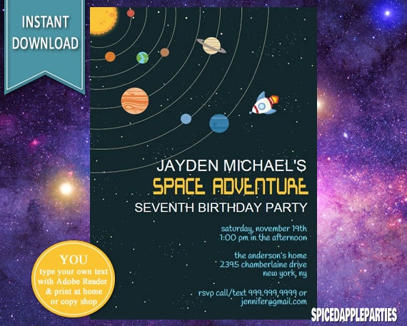 Space Party Invitation 5