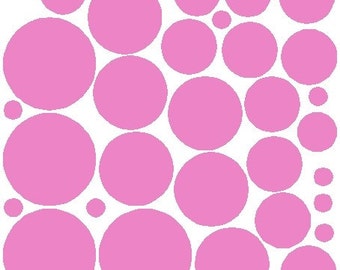 34 Soft Pink Polka Dot Stickers Removable Polka Dot Wall Decals