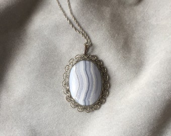 Blue Lace Agate Pendant