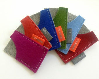 Mini Moo card case by mlmxoxo. pure wool felt. business card holder. felt business card case. eco-friendly. handmade case. Free Shipping.