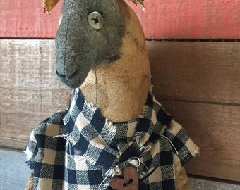 primitive sheep doll - primitive folk art sheep - primitive doll - wall art - country primitive - primitive farm animals - primitive sheep