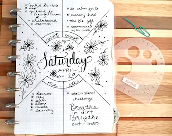 Compass Protractor™ by MoxieDori Bullet Journal Stencil for Travelers Notebook Leuchtturm Moleskine Field Notes A5 Planner
