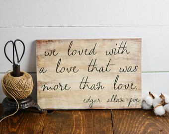 Edgar Allan Poe, Wall Decor, Wooden Signs, 8x12, Library decor, Literary art sign, Illistration, Literary gift, gallery wall