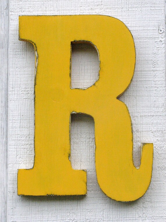 wooden letter r for nursery distressed 12 tall shabby wooden letter r