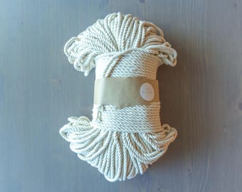 Cordon en macramé torsadé, macramé en corde, cordon en coton naturel 5mm, ficelle blanche, torsadé cordon, fournitures de bricolage en macramé, décoration murale, hangar de l’usine