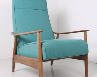 Highback Mid Century Modern arm chair- Milo Baughman inspired