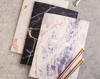 Notebook set - Stationery gift -Set of three Marble Notebooks -present for mum,gift for friend,mothers day gift,stationery set, gift for mum