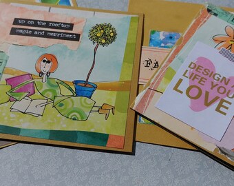Altered Set of 2 Note Cards