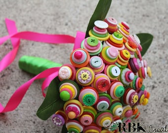 60 Stem Bright and Colorful Button Bouquet