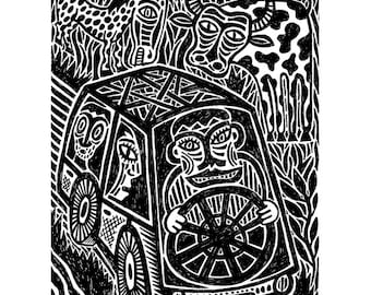 On the road / original drawing
