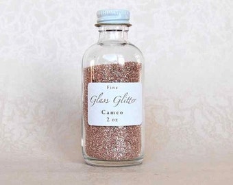 PINK GLASS GLITTER, Cameo Glass Glitter, Fine Glass Glitter, Vintage Pink Glitter, German Glass Glitter, Fine Pink Glitter, Pink Glitter