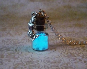 mermaid glow in the dark necklace