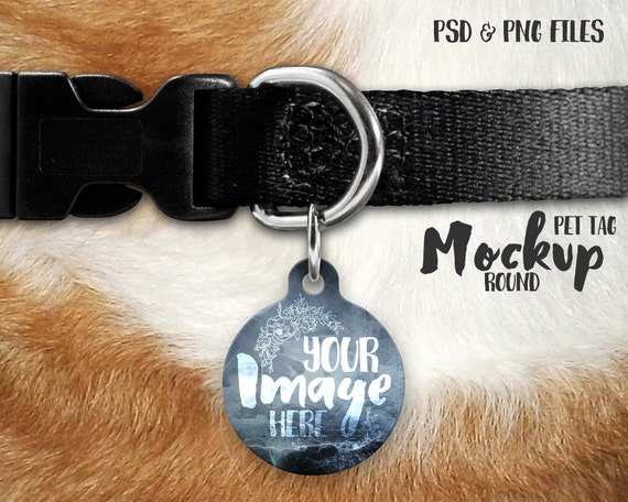 Download Round pet tag template mockup Circle dog tag template