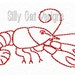 Crawfish Outline Embroidery Design