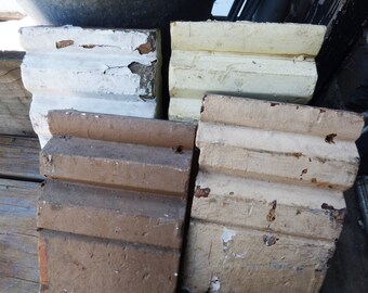 4 Antique Wood rosette boards Architectural salvage corbel Supplies chippy painted boards Repurpose Restoration supplies