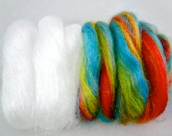 Firestar Trilobal Nylon White Firestar Rainbow Firestar Spinning Fibres Felting Fibres 20 grams, .7oz