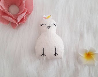 Petite poulette pour chat tissu plumes !