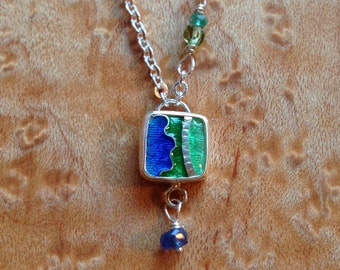 Cloisonne enamel necklace