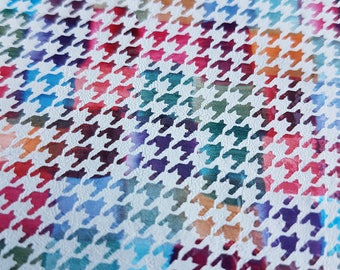 New - 7 sqft Colorful Square Weaved Effect Leather Cowhide - Genuine Leather Skin