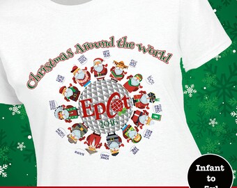 Epcot Santa Shirt, Disney Christmas Tee