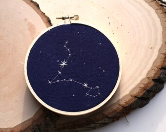 Pisces Constellation Embroidery 4" Hoop