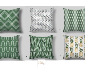 Green THROW Pillows, Mix or Match Throw Pillow Covers Green , Decorative Throw Pillow Covers, Many Sizes 18x18 16 20 Euro Shams