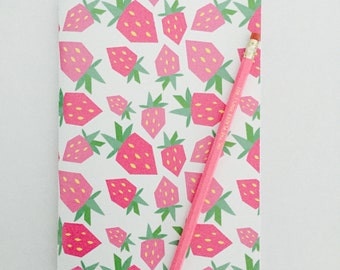Notebook and Pencil - SWEET STRAWBERRIES