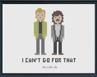INSTANT DOWNLOAD Hall and Oates - I Can't Go For That Cross Stitch Pattern PDF