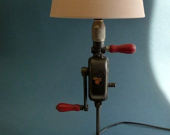 table lamp vintage hand drill